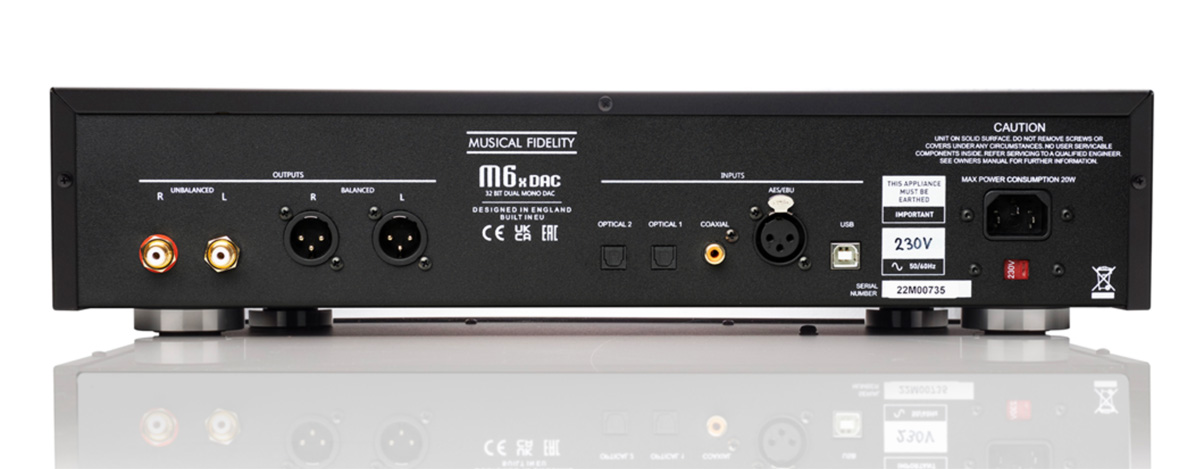 Specifications Musical Fidelity M6x DAC