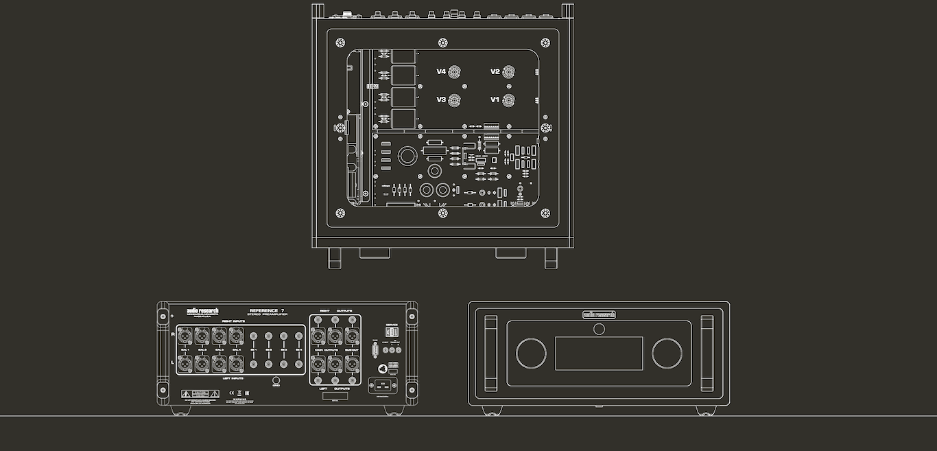 Audio Research REF7 line drawings